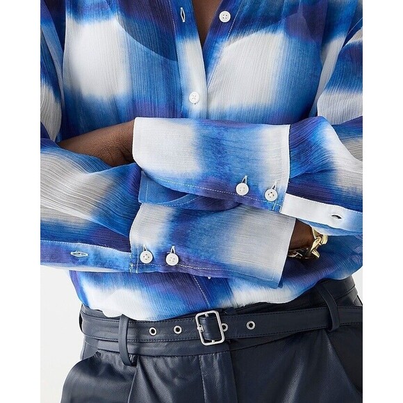 J.Crew Garçon classic shirt in crinkle cupro lightweight NWT Size 00 - Picture 4 of 12